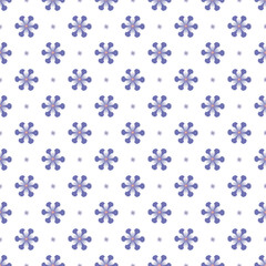 Seamless pattern with purple haze flowers on a white background