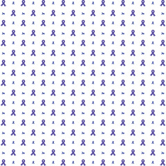 Cancer awareness day purple ribbons seamless pattern, vector