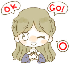 マルマークを作る女性のイラスト