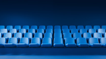 Obraz premium row of blue seats panoramic