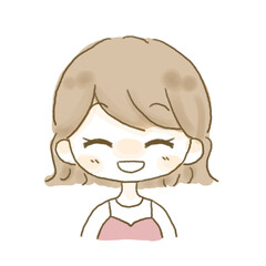 笑顔のかわいい女の子のイラスト