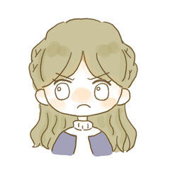 怒っている女性のイラスト