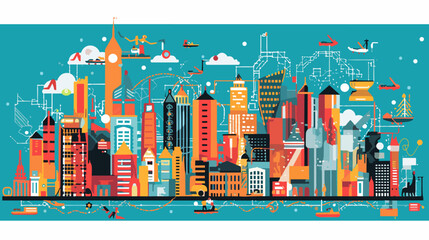 World wide business concept image. Vector illustration.