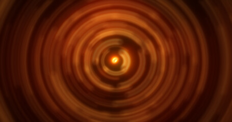 Abstract background of bright orange glowing energy magic radial circles of spiral tunnels made of lines