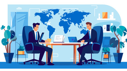 World wide business concept image. Vector illustration.