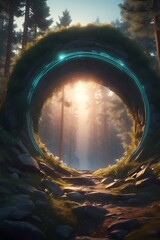 a magical door to another space time - portals