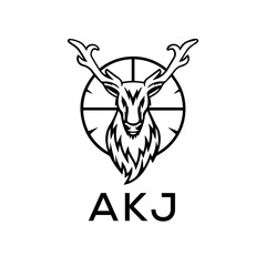 AKJ  logo design template vector. AKJ Business abstract connection vector logo. AKJ icon circle logotype.
