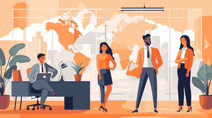 World wide business concept image. Vector illustration.