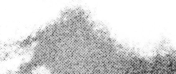 Halftone noise texture. Grunge dirty speckles, spots, dots background. Black white grit sand grain wallpaper. Retro pixel comic textured backdrop. Vector gritty cartoon pop art halftone overlay - obrazy, fototapety, plakaty