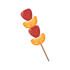 strawberry candied glaze handdrawn illustration