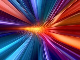 Obraz premium Stunning abstract spectral image. Mesmerizing 3D colorful abstract visualizations gives a feeling of heading towards the future or can be used to capture the audience's attention in a presentation.