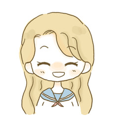 笑顔のかわいい女の子のイラスト