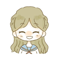 笑顔のかわいい女の子のイラスト