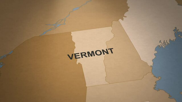 Old Paper Map of Vermont