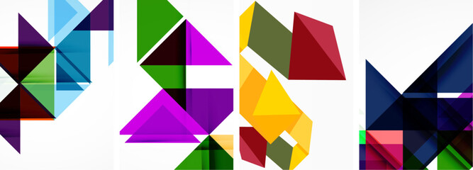 Triangle poster set for wallpaper, business card, cover, poster, banner, brochure, header, website