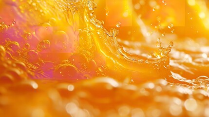 Close-up view of the texture of exquisite orange juice for health and natural waves, Generative AI.