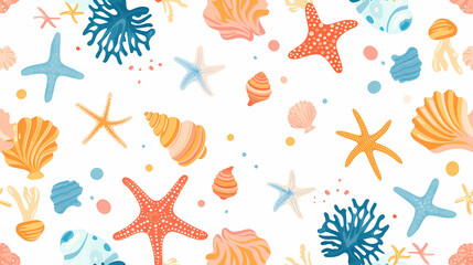seamless pattern with shells