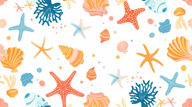 seamless pattern with shells