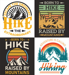 Fototapeta premium Hiking Outdoor T-Shirt Design, Hiking tee