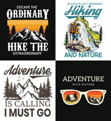 Hiking Outdoor T-Shirt Design, Hiking tee
