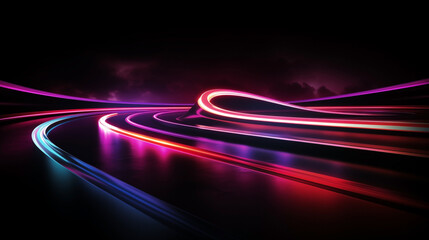 Neon Flux: Hypnotic Curves on a Dark Background
