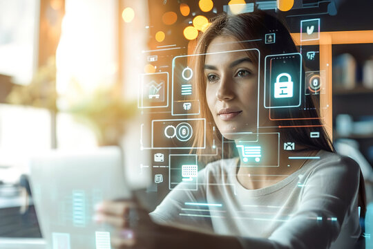 Confidently making a secure online transaction on a website,  encryption symbols, payment options, and the seamless checkout process. Trust and security in e-commerce.