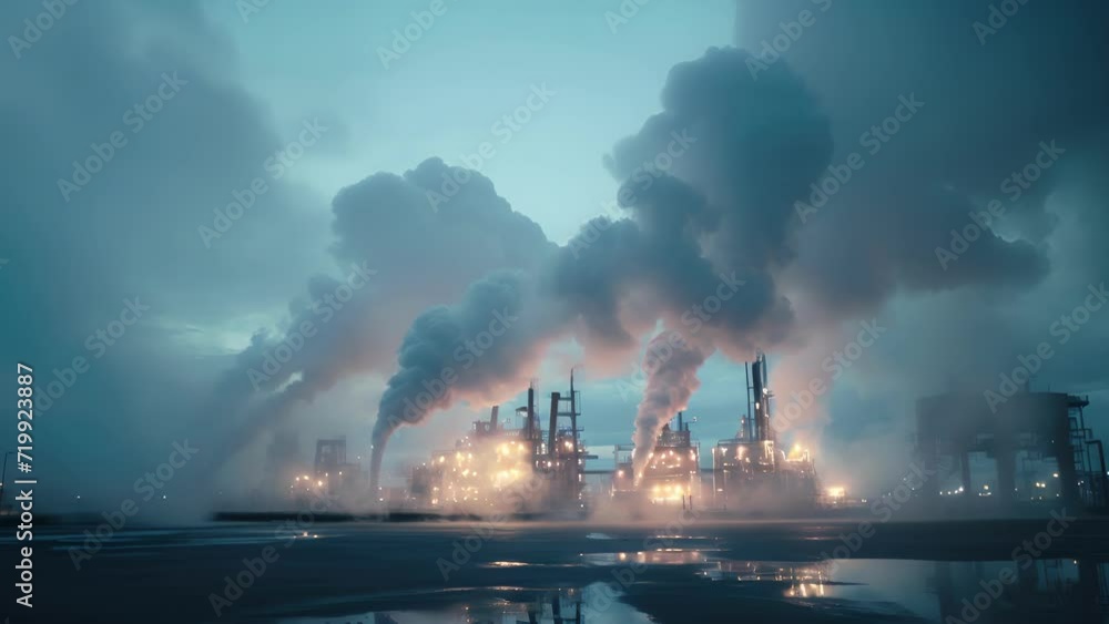 Poster the evolution of smoke an everchanging timelapse view of industrial smoke as it transforms and evolv