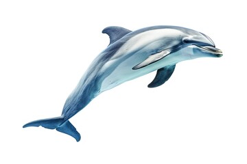 Dolphin jumping isolated on white background.