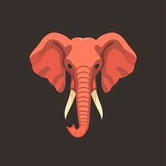 Flat vector logo of elephant.