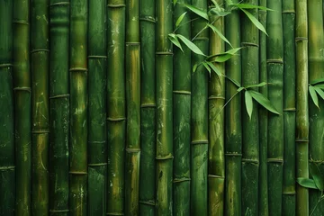 Fotobehang Green bamboo texture background. © Bargais