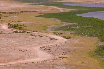 safari dust track in Amboseli NP