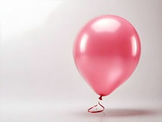 pink balloon on white background, generative ai