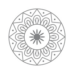 Vector floral mandala design black and white background
