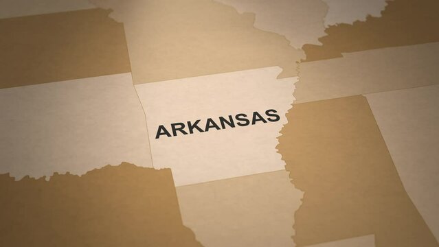 Old Paper Map of Arkansas Map