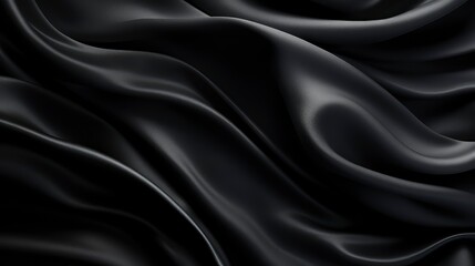 Obraz premium Black cloth waves background texture.