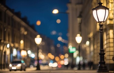Street city lamp, bright street lamp