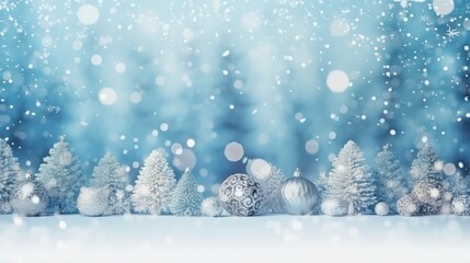 Obraz na płótnie Canvas Winter, snow and blurred trees background