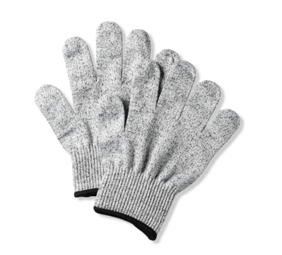 Blade-proof gloves placed against a white background.
