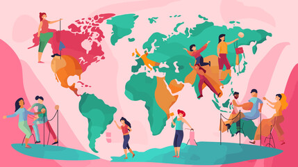 World wide business concept image. Vector illustration.