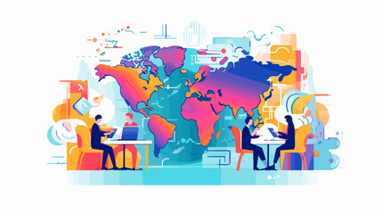 World wide business concept image. Vector illustration.