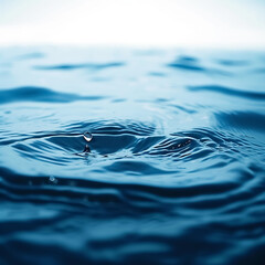 Smooth surface light blue water natural background