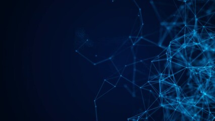 Plexus structure evolving in organic motion, science and engineering motion background - Powered by Adobe