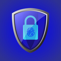 Fingerprint cyber secure icon. Internet security. Data protection privacy concept. Internet security online concept. Cyber security internet and networking. 