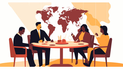 World wide business concept image. Vector illustration.