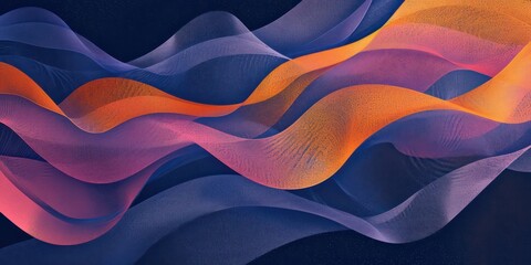 Abstract in the style of light indigo and pink orange gold, with curvilinear elements, on a gigantic scale
