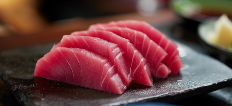 Japanese Restaurant.Japanese cuisine. Very versatile typical high quality Japanese tuna fish shot with shallow depth of field. Good meat color and texture. 