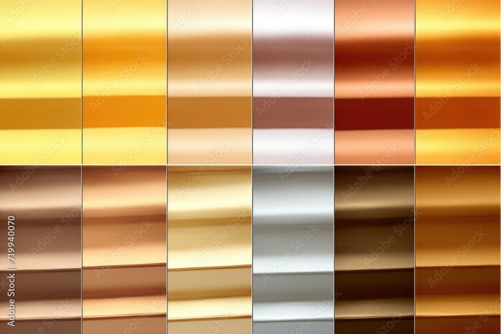 Poster A vibrant collection of various colors of metallic foil. Perfect for adding a touch of shine and glamour to any project or design