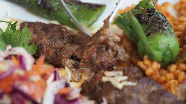 Traditional Turkish Cuisine Meatball Akhisar Kofte