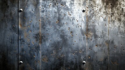 Metal background with rivets and nail holes in grunge style. - obrazy, fototapety, plakaty