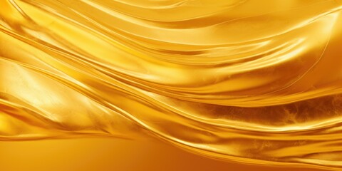 A close up view of a shiny gold cloth. Perfect for adding a touch of luxury and elegance to any project